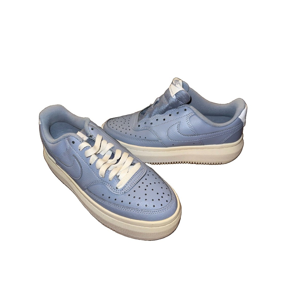 Nike Court Vision Alta Women's Size 7.5 Blue White Platform Sneakers Shoes